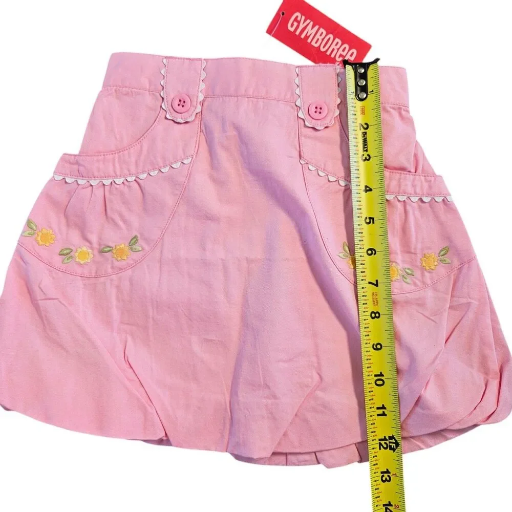 Vintage Gymboree Sunflower Fields Summer Outfit Size 5 Pink Skirt White Tank New